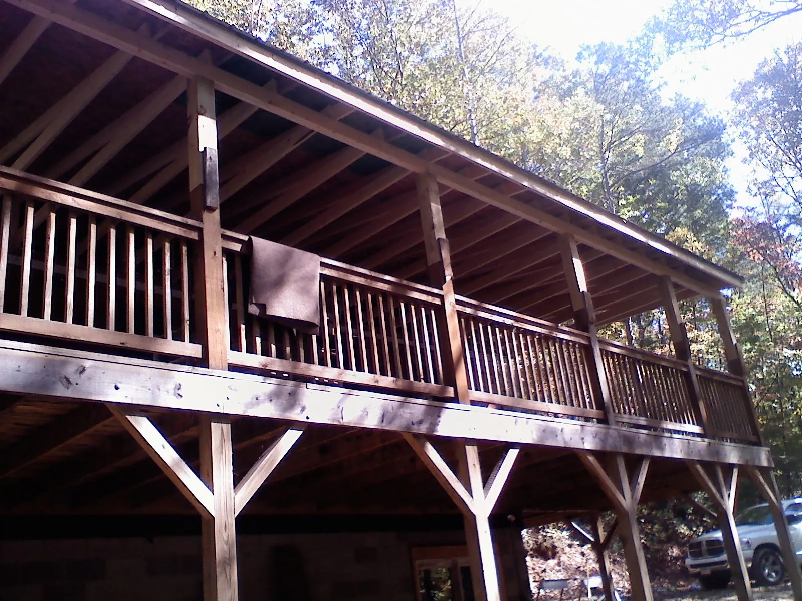 Timber framing under a new elevated porch and deck — Roof Leak Repair in Conneautville by Roofing Brothers